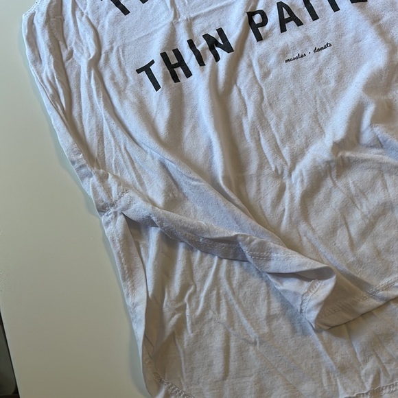 Muscles and donuts thick thighs x thin patience workout tank small - Picture 3 of 3